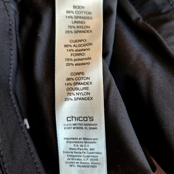 Chico's Zenery legging Size 8 or Chico's 1 Color Black with White dot pattern - Picture 11 of 16